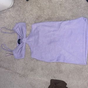 White Fox Purple Knit Mini Dress